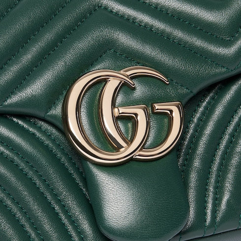 GG Marmont medium shoulder bag - green leather
