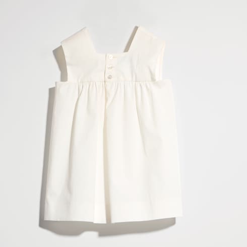 Baby cotton poplin dress - white