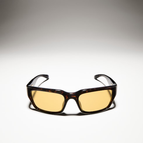 Rectangular-frame sunglasses - brown tortoiseshell