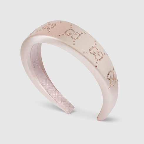 Children's satin headband - pale pink