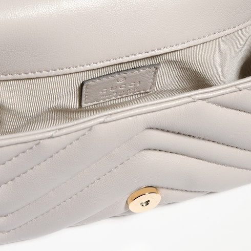 GG Marmont mini shoulder bag - light grey leather