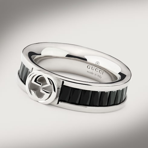Gucci Interlocking crystal ring - 925 sterling silver