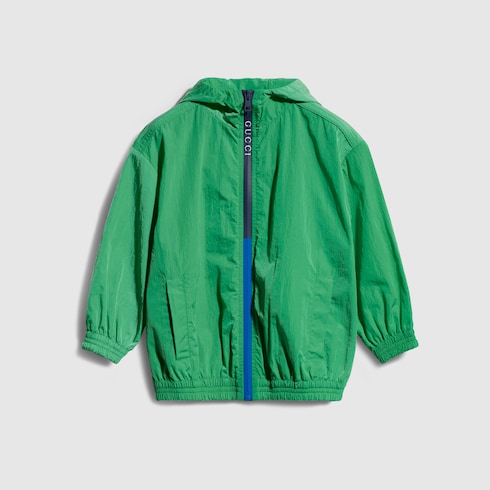 Children's nylon froissé jacket - green
