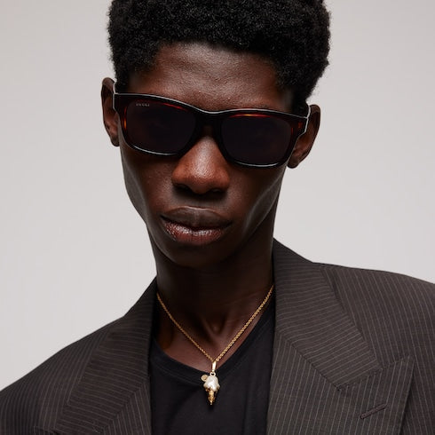Rectangular-frame sunglasses - brown