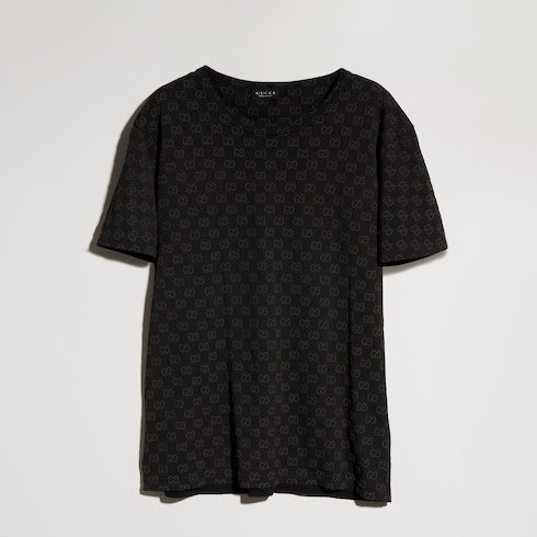 Printed cotton jersey T-shirt - black
