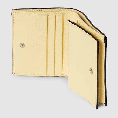 Bi-color GG Marmont small wallet - light yellow leather