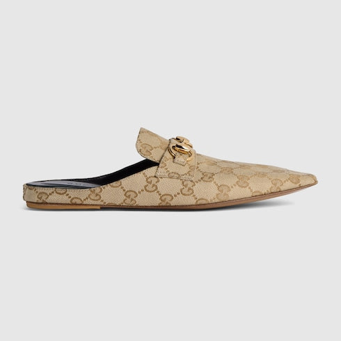 Women's Ragazzo mule - sand and brown GG canvas