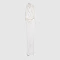 Viscose jersey draped dress - off white