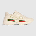 Men's Ivory Leather Rhyton Vintage Gucci Logo Sneaker