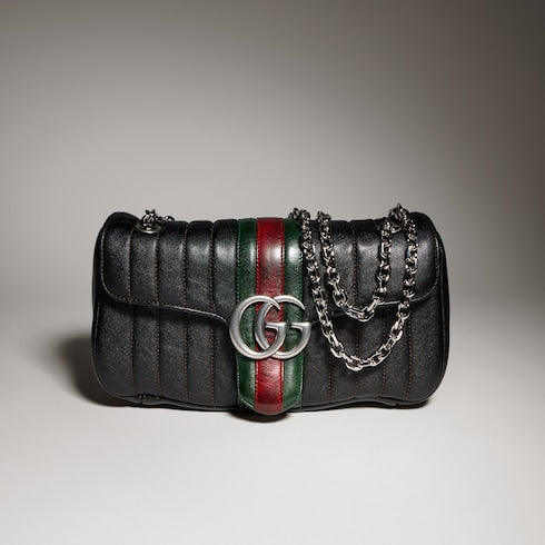 Jetset GG Marmont medium shoulder bag - black leather