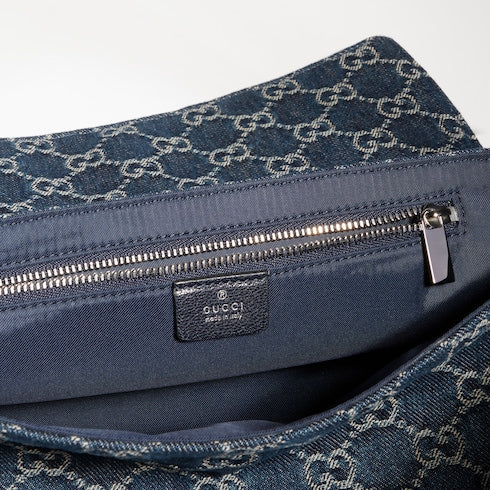 Madison medium shoulder bag - blue GG denim