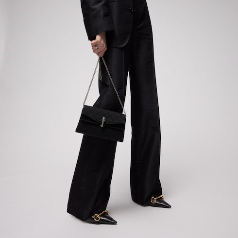 Dionysus small shoulder bag - black GG canvas