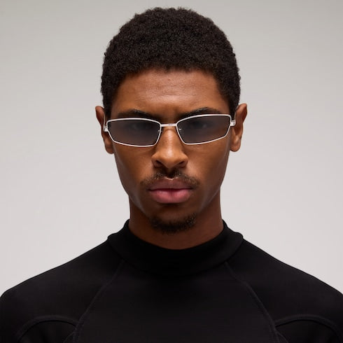 Rectangular optical frame - silver-toned