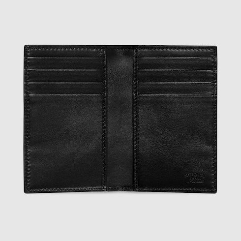 Web Trademark card case - black leather