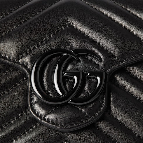 GG Marmont wallet on chain - black leather