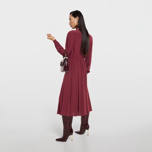 Silk crêpe de chine dress - bordeaux