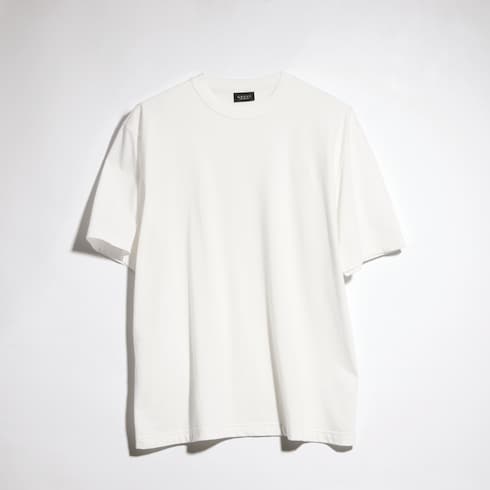 Cotton silk jersey T-shirt with embroidery - white