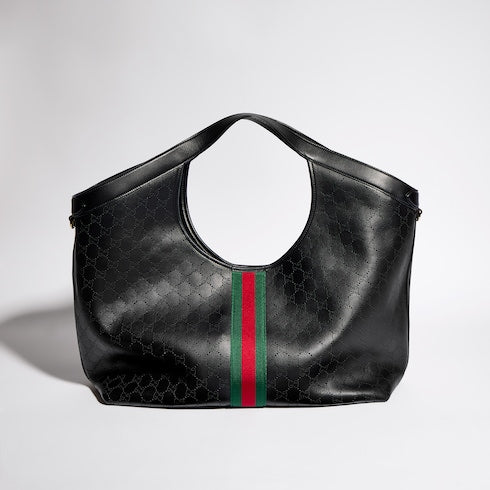 Gucci Giglio large tote bag - black GG leather