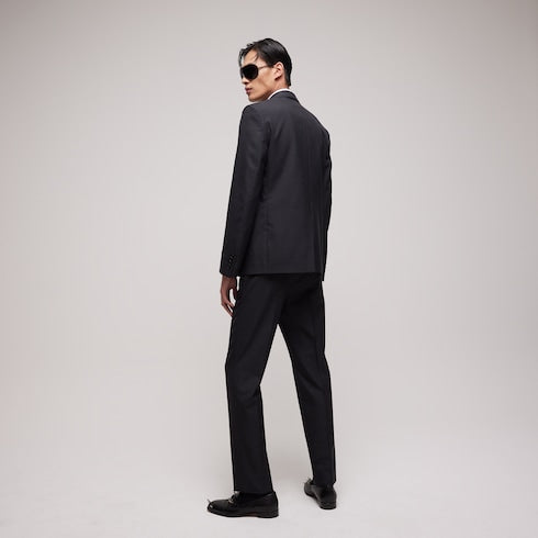 Wool single-breasted jacket - dark grey