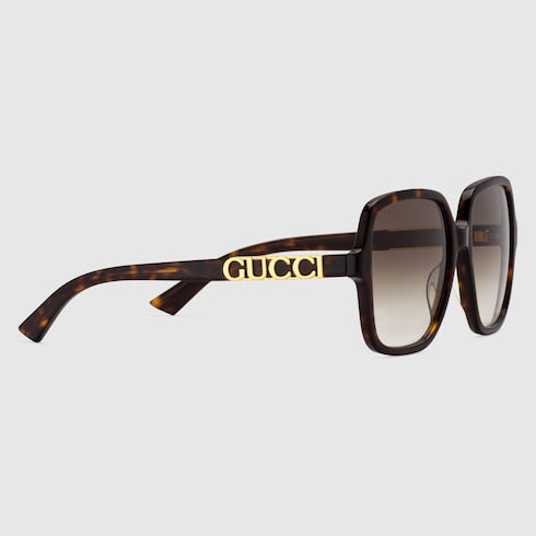 Rectangular frame sunglasses - tortoiseshell acetate