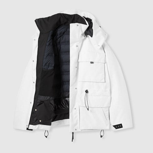 GG technical fabric jacquard jacket - white