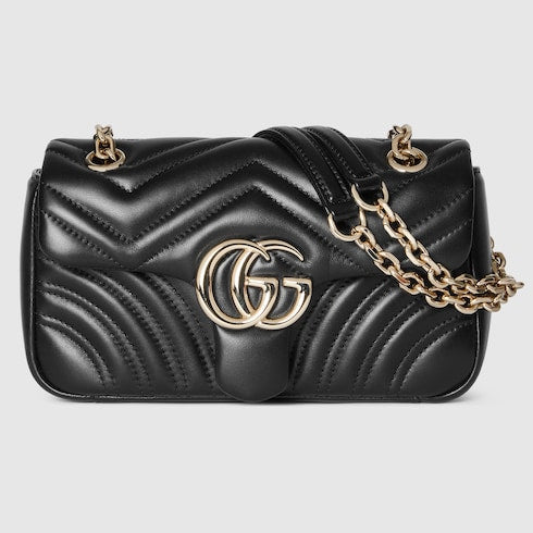 GG Marmont small shoulder bag - black leather