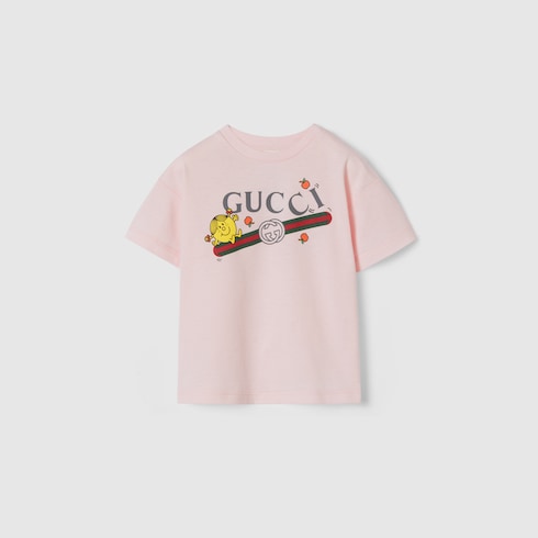 Baby cotton T-shirt with print - pale pink
