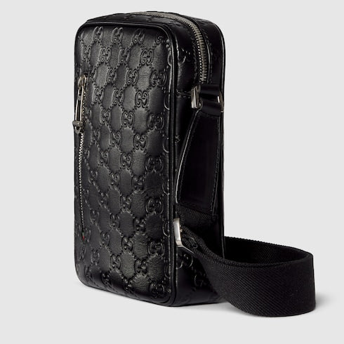 GG Emblem small crossbody bag - black GG leather