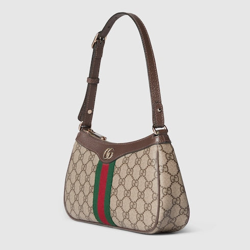 Ophidia small shoulder bag - beige and brown GG fabric
