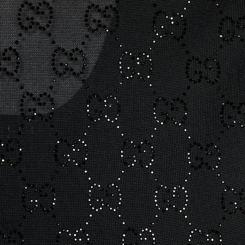 GG crystal embroidered dress - black