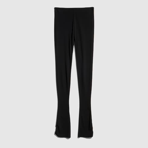 Crêpe jersey pants - black