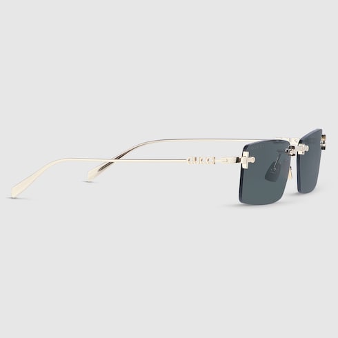 Rectangular frame sunglasses - light gold