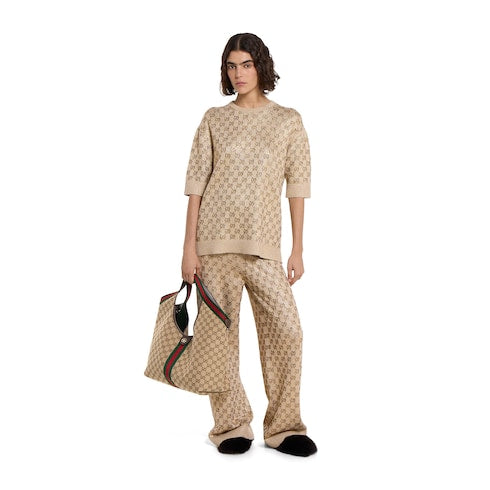Gucci Giglio large tote bag - beige and brown GG canvas