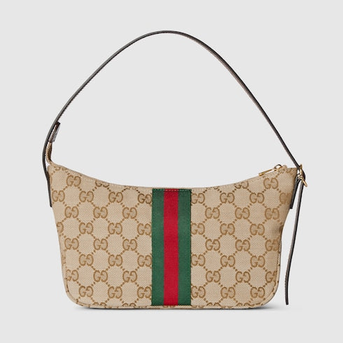 Lunetta small crossbody bag - sand and brown GG canvas