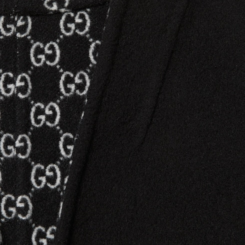 Reversible silk wool coat - black