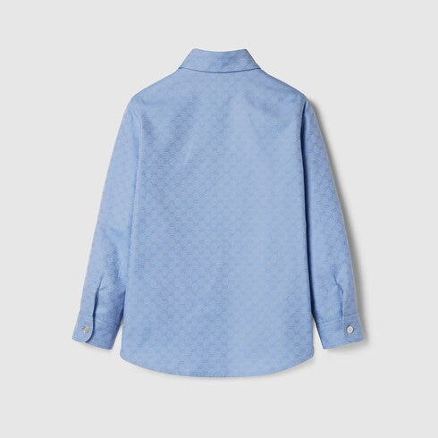 Children's Oxford cotton GG shirt - light blue