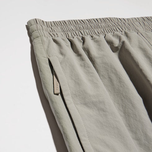 Froissé nylon faille cargo pants - beige