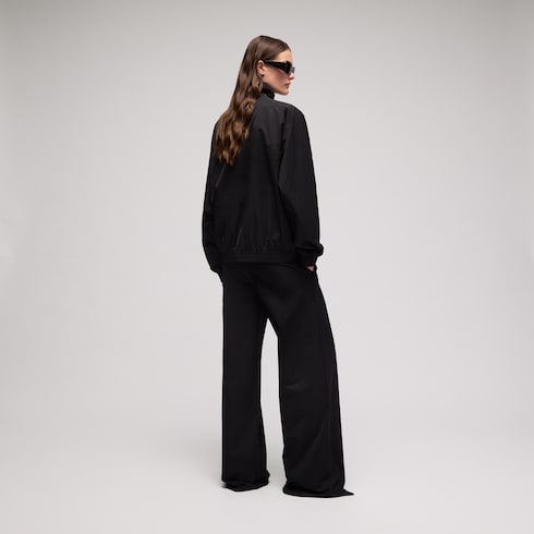 Soft technical twill zip jacket - black