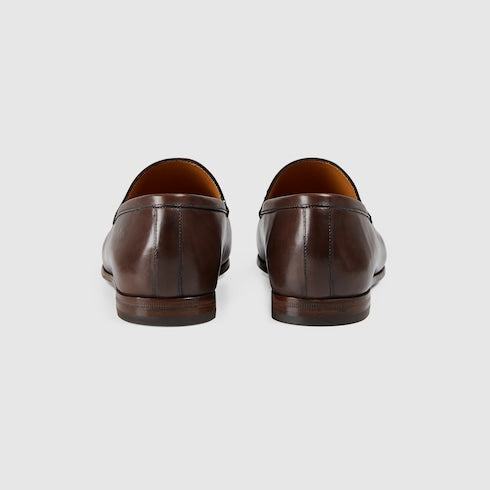 Women's Dark Brown Leather Gucci Jordaan Loafer