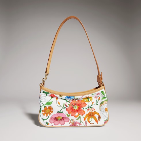 Gossip small shoulder bag - white and multicolor nylon
