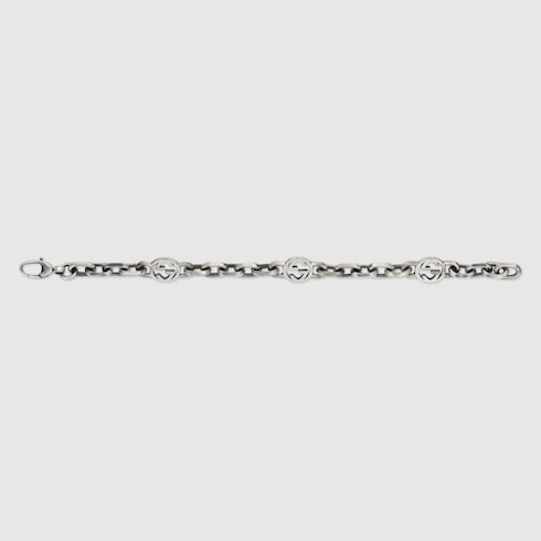 Gucci Interlocking chain bracelet - sterling silver