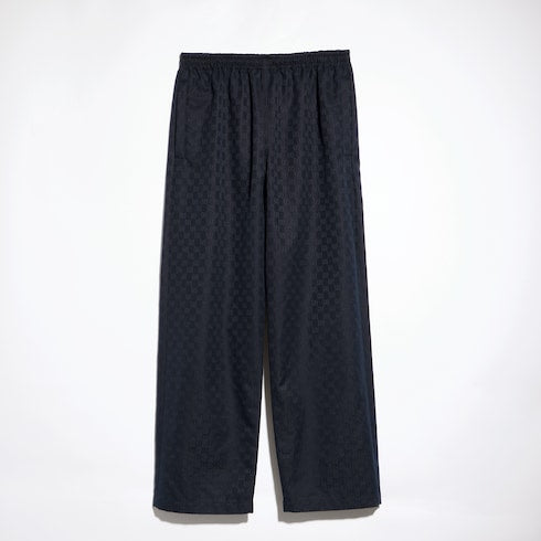 GG cotton canvas pants - dark blue