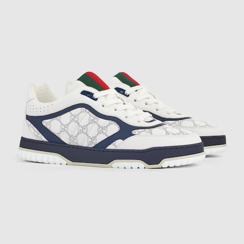 Men's Gucci Re-Web sneaker - white and blue GG leather