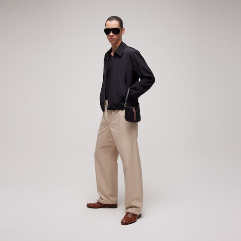 Cotton poplin pants - light beige