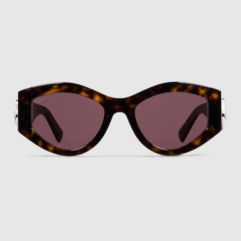 Oval frame sunglasses - dark tortoiseshell