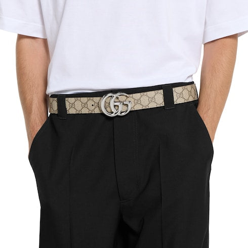 Reversible GG Marmont belt - black leather