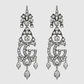 GG Marmont crystal chandelier earrings - palladium-toned brass