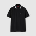 Cotton polo shirt - black
