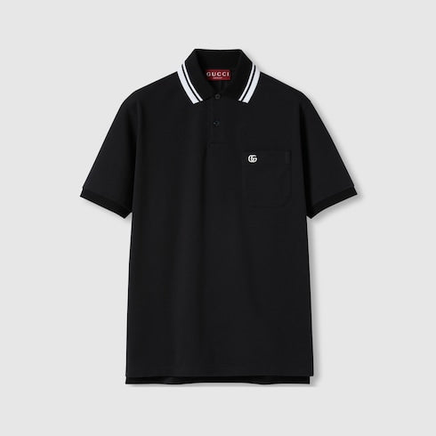 Cotton polo shirt - black