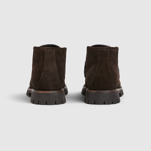 Women's ankle boot with Horsebit - dark brown suede